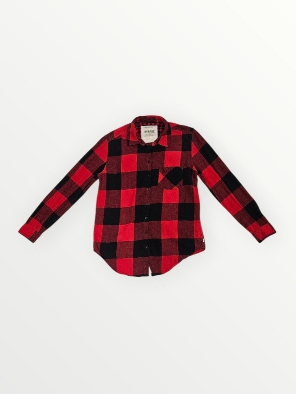 3/$15 Garage Womens Red & Black Plaid Button-Up Shirt - Picture 3 of 15